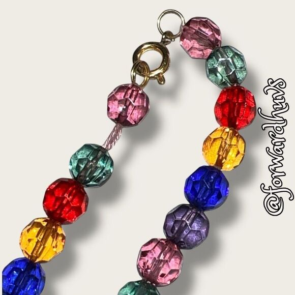 Bundle Sale 3 for $15 | Multicolored Graduated Plastic Bead Necklace - Picture 9 of 10